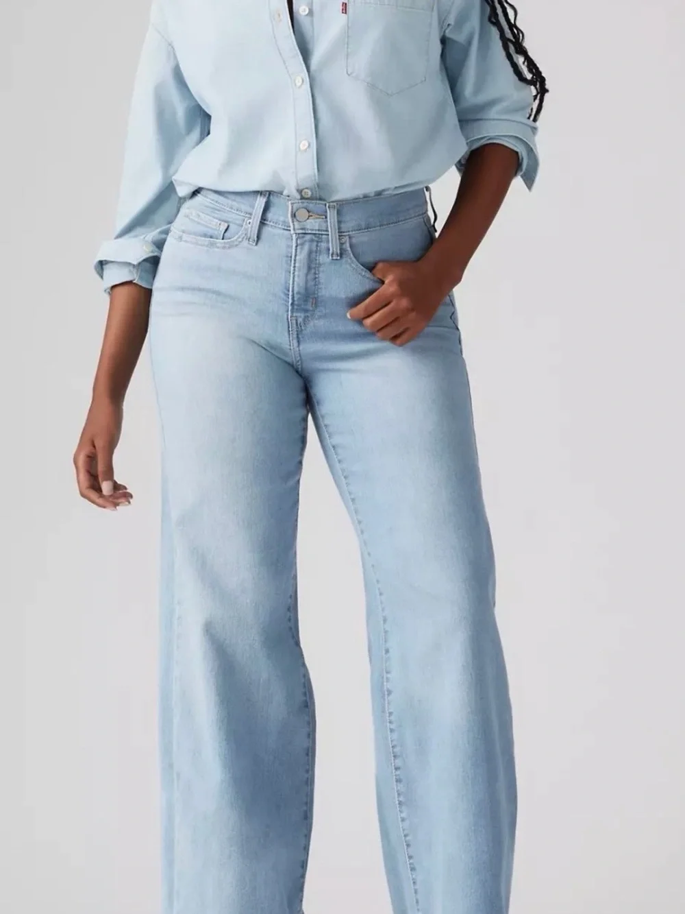 Levi's Light Blue 318 Shaping Wide Leg